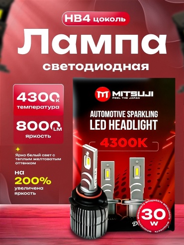 Mitsuji MLHB4-30W светодиодная HB4, 2 шт