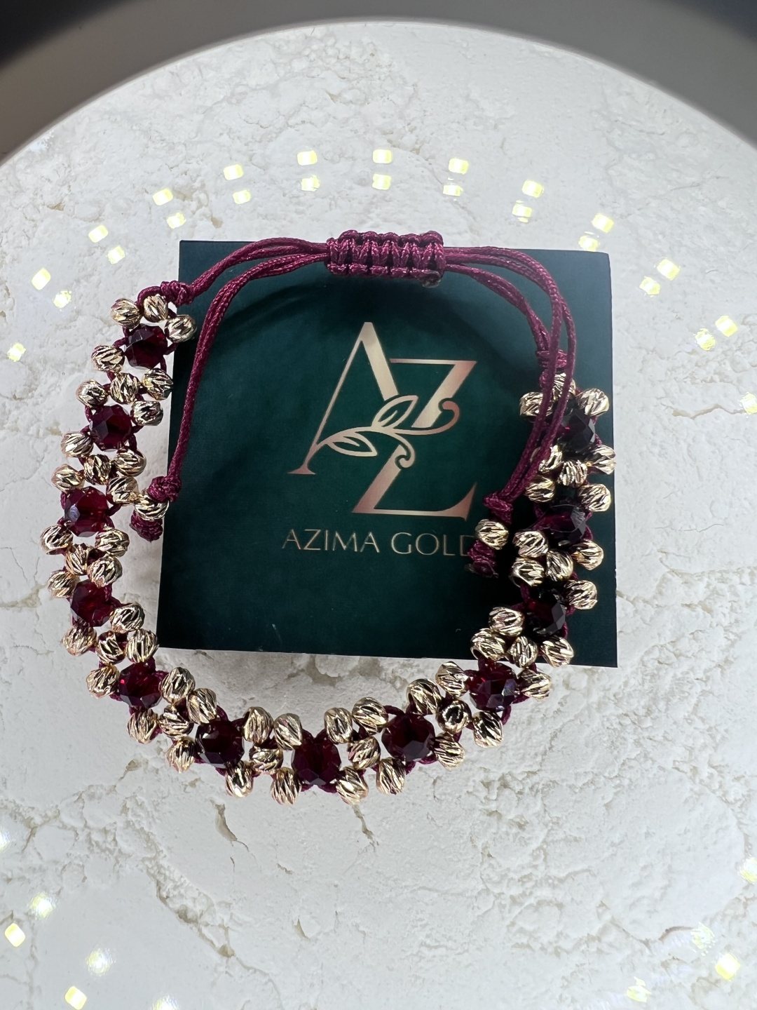AZIMA GOLD1 Granatround длина 18 см, вес 0.8 г сплав покрытый золотом 14К, плетение веревка