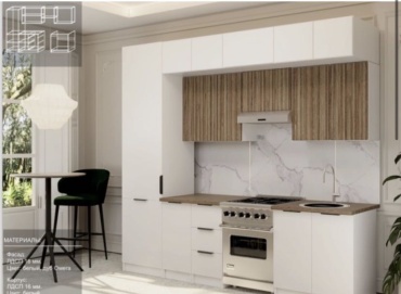 Кухонный гарнитур AB mebel , 280x245х60 см, ЛДСП, белый, коричневый