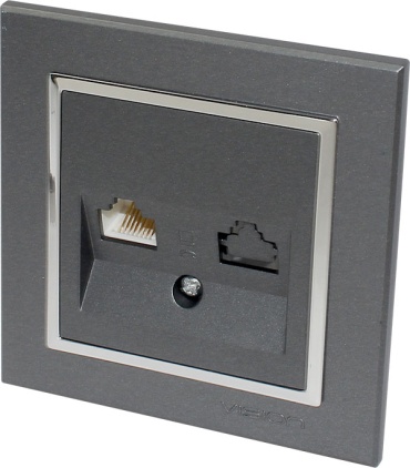 Компьютерная розетка (RJ45) ETO ETO Vision Lux, антрацит