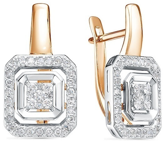 Серьги Miras Gold С3179-0120 вес 4.03 г золото, бриллиант