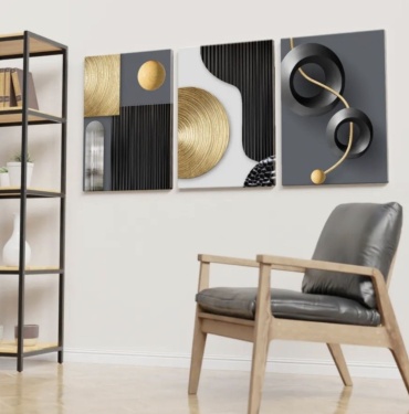 HOLST KOKSHE модульная картина Абстракция Геометрия фигурная 150x70 см