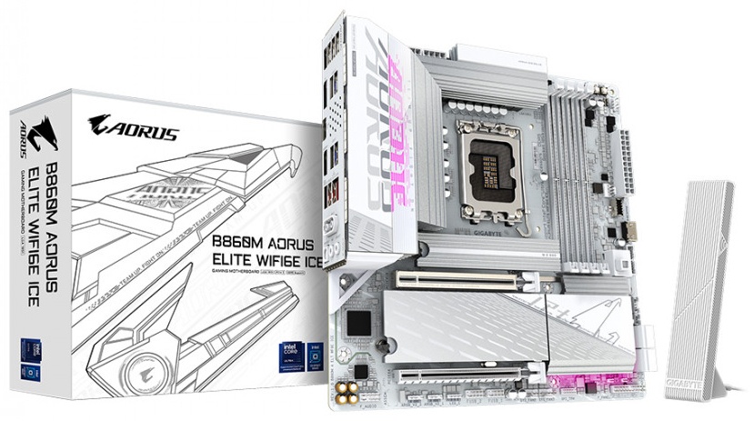 Материнская плата GIGABYTE B860M AORUS ELITE WIFI6E ICE