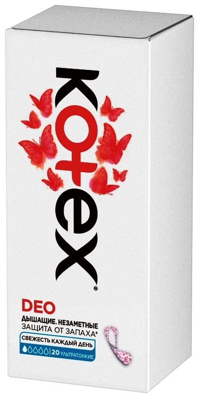 Kotex прокладки ежедневные Kotex Deo Ultraslim flat 20x16 20 шт