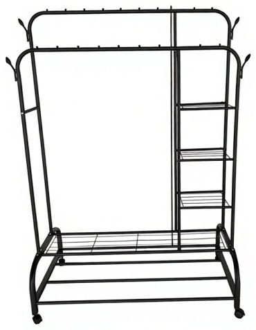 Вешалка напольная Double Pole Cas YP-618, металл, 150x162 см, черный