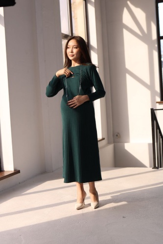 Повседневное платье, платье-свитер, для беременных Sweetmama.kz изумруд