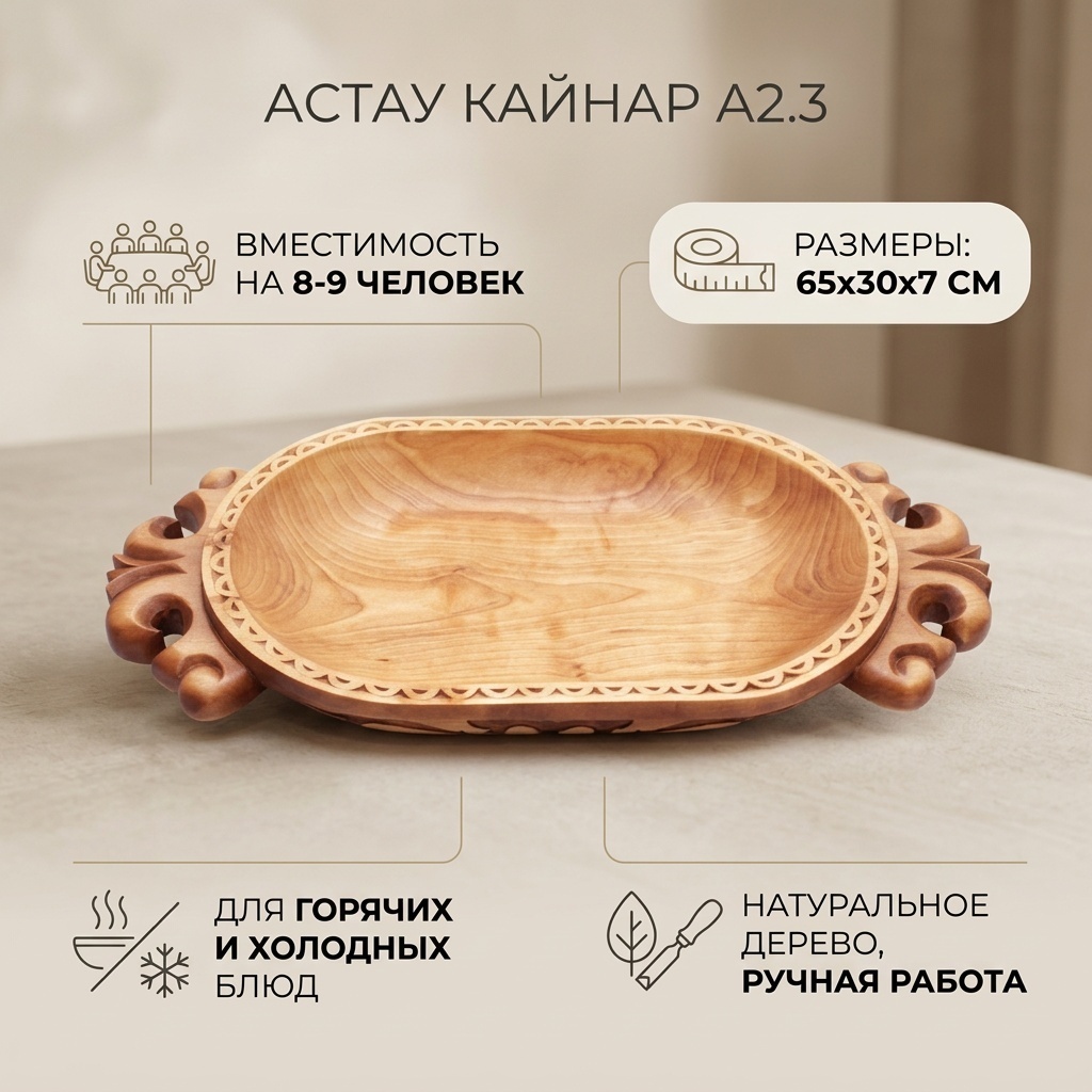 Астау Блэк Кайнар А2.3 65х30 см, дерево, 1 шт