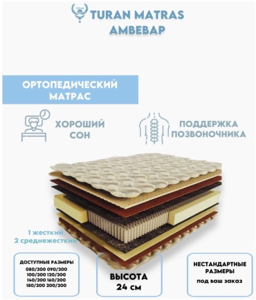 Матрас AMBEBAP, 180x200x24 см