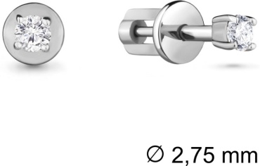 Пусеты AQUAMARINE 416851А.5_skazka_2 вес 0.98 г серебро, фианит