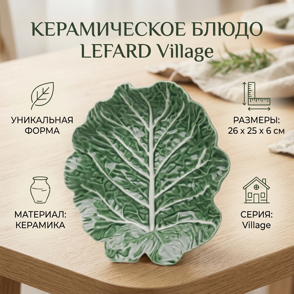 Блюдо Lefard Village 26х25 см, керамика, 1 шт