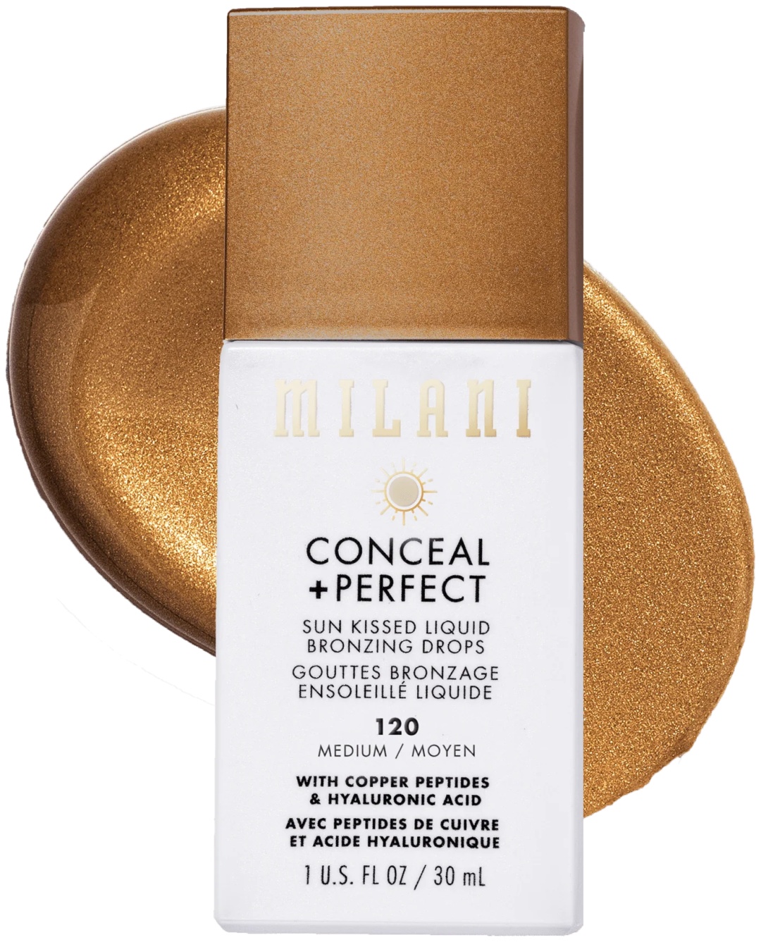 Milani Cosmetics Жидкий бронзер с сиянием и уходом Conceal + Perfect Sun Kissed Liquid Bronzing Drops бронзер 120 Medium