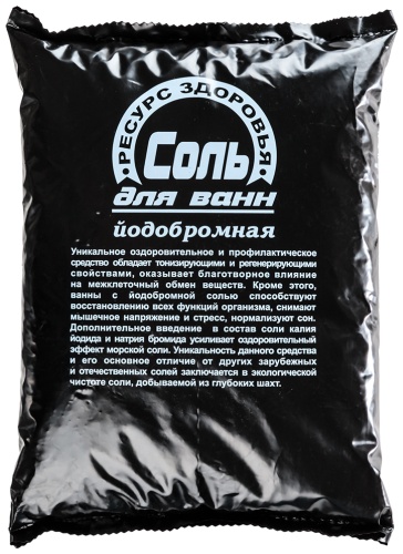 Ресурс Здоровья Соль для ванн морская, йодобромная, 1000г природная соль 1000 г