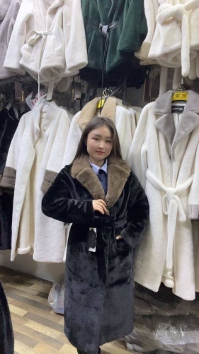 Шуба черный, коричневый