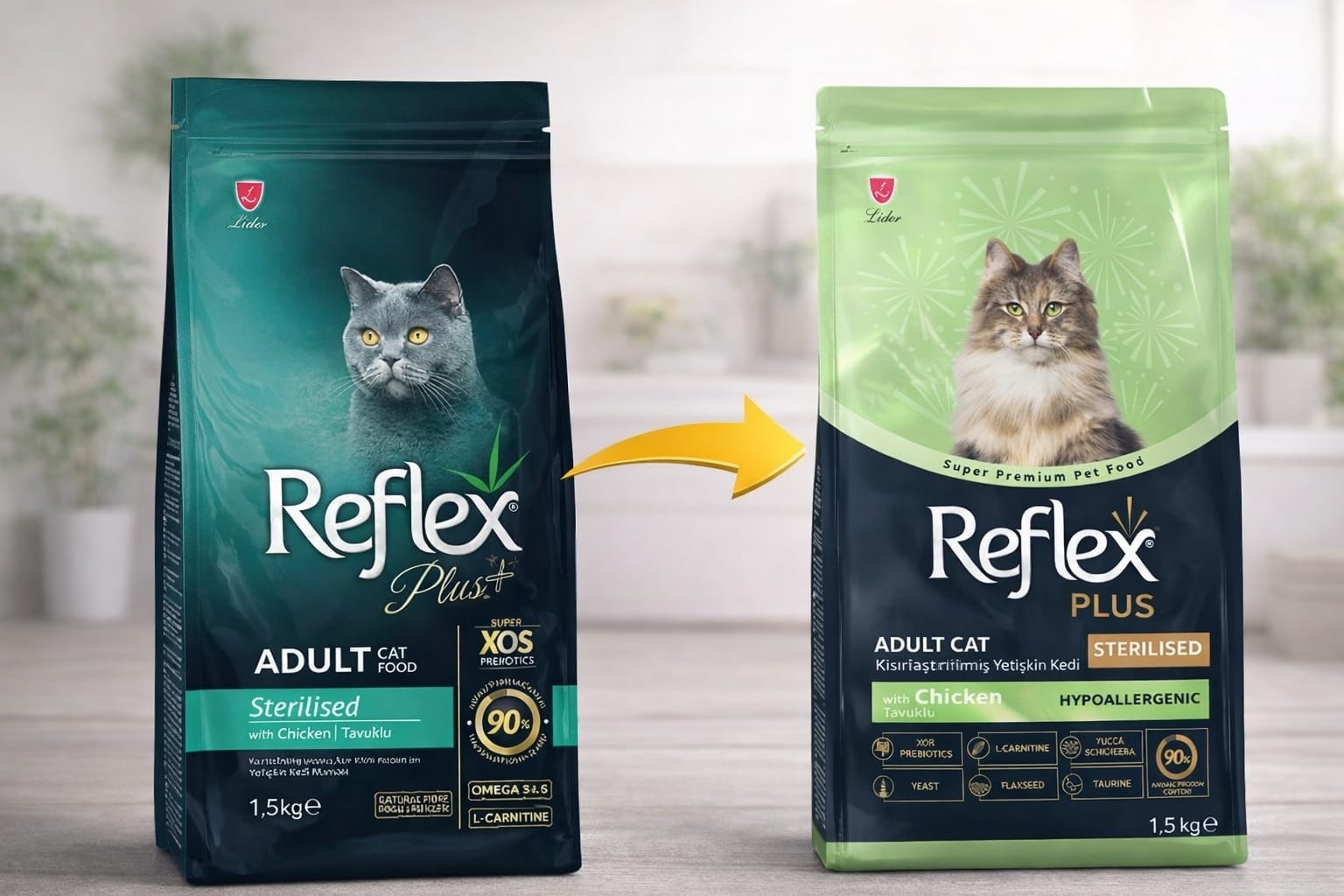 Корм Reflex Plus Adult Sterilised для стерилизованных курица 1.5 кг