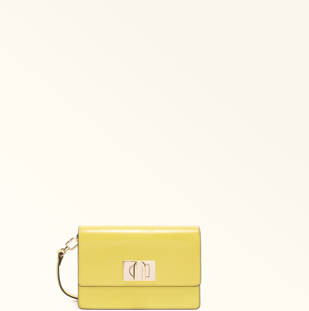 Сумка кросс-боди FURLA натуральная кожа желтый