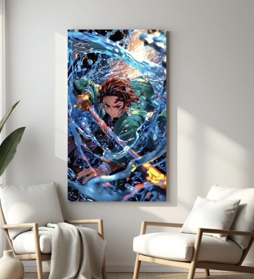 Araystudio.kz картина Demon Slayer, твоя первая картина с водой 40x80 см