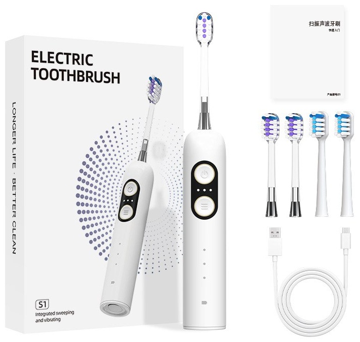 Электрическая зубная щётка с несколькими режимами Electric Toothbrush зубная щетка средняя 4 шт