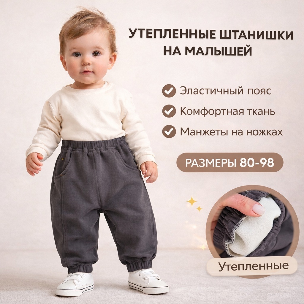 Штанишки 24kids графит