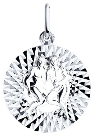 Подвеска Diamant 94-130-00162-1 вес 0.55 г серебро, без вставок
