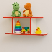 Полка Tumba R-1, 81х15x27 см, белый, красный