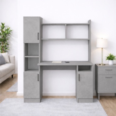 Стол компьютерный с надстройкой Dream mebel ПКС-6, 123х57x160 см, серый