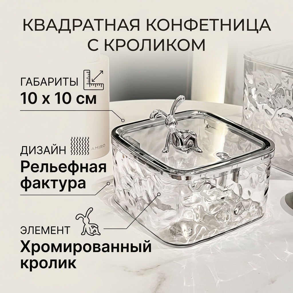 Конфетница 30152258_215416839 квадратная 1 шт