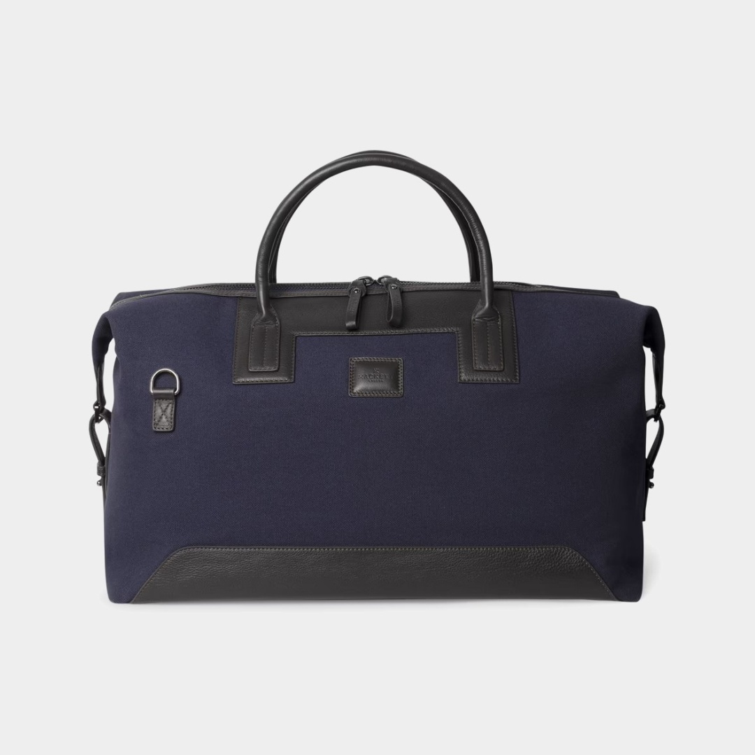 Сумка Hackett London натуральная кожа, текстиль синий 1.5 л