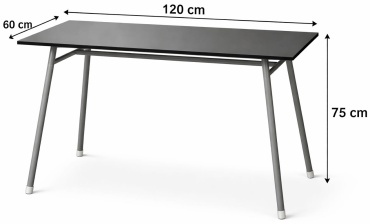 Стол письменный LOFT, 120х60x75 см, черный