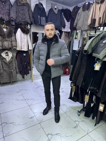 Пуховик DOGAN lingerie синий, серый