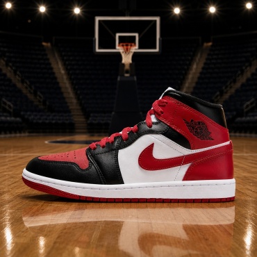 Кроссовки Nike Air Jordan 1 Mid Alternate Bred Toe красный