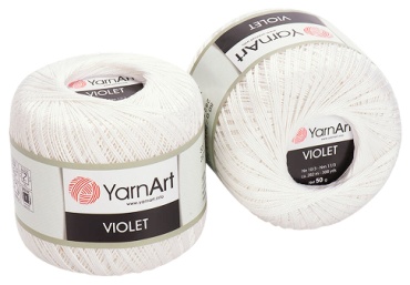Моток YarnArt Violet 0003 - Белый 282 м 50 г