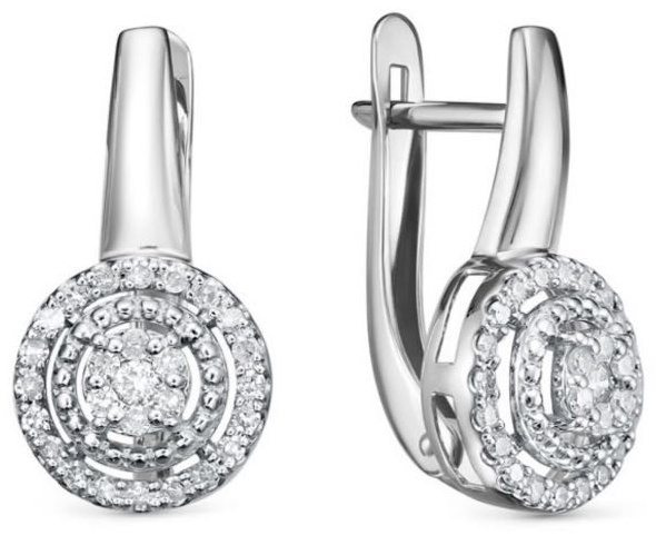 Серьги ИМПЕРИАЛ С3109-220 вес 2.77 г золото, бриллиант