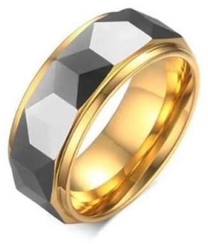 Кольцо CREO jewelry KF183/5 размер 20 вольфрам, без вставок, золотистый, серебристый