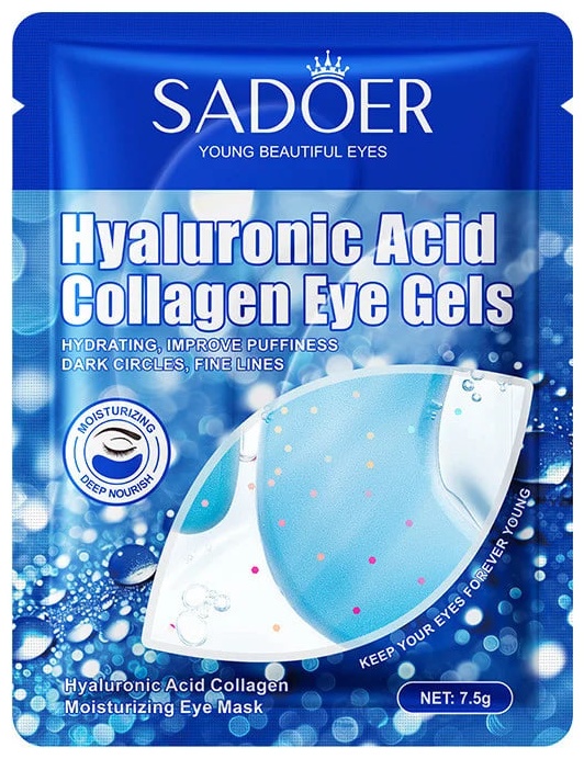 Патчи SADOER гидрогелевые Hyaluronic Acid Collagen Moisturizing для повышения упругости 1 шт
