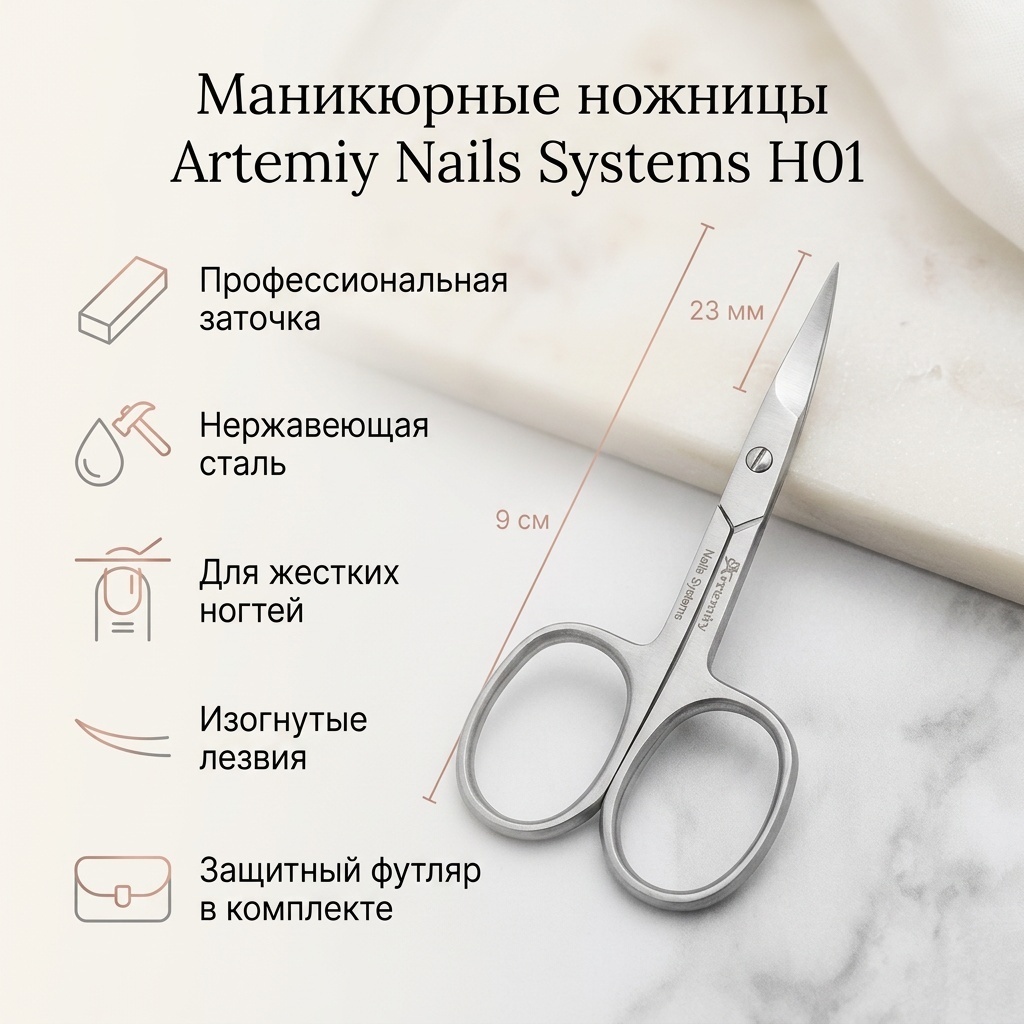 Artemiy маникюрные ножницы 23 9 см 1 шт