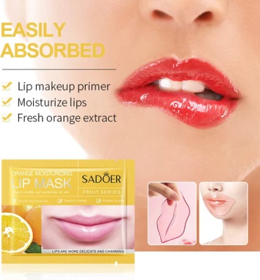 Патчи SADOER гидрогелевые Orange Moisturizing Lip Mask New питательные 1 шт