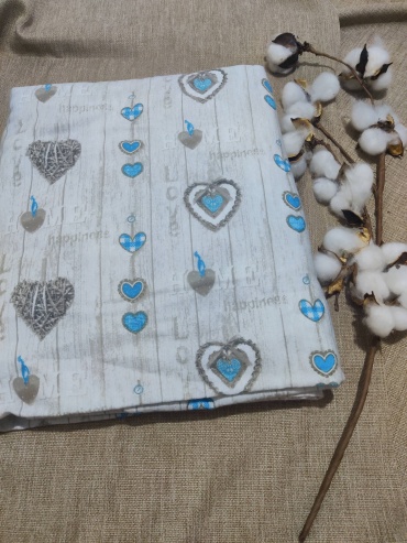 Простыня Turkmen Hometextile Сердечки 240x260, фланель