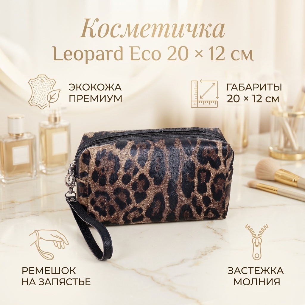 Косметичка экокожа мультиколор 12X20 см