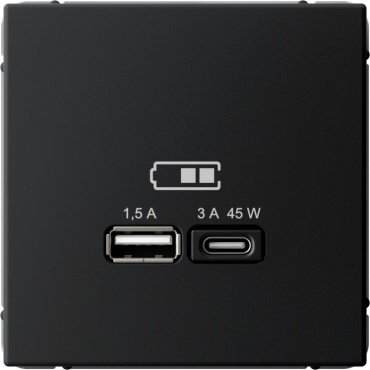 Розетка USB Systeme electric ArtGallery, черный