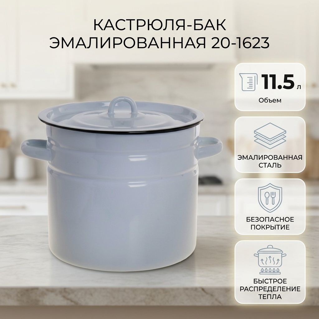 Кастрюля 11.5 л, Эмаль 20-1623 эмаль
