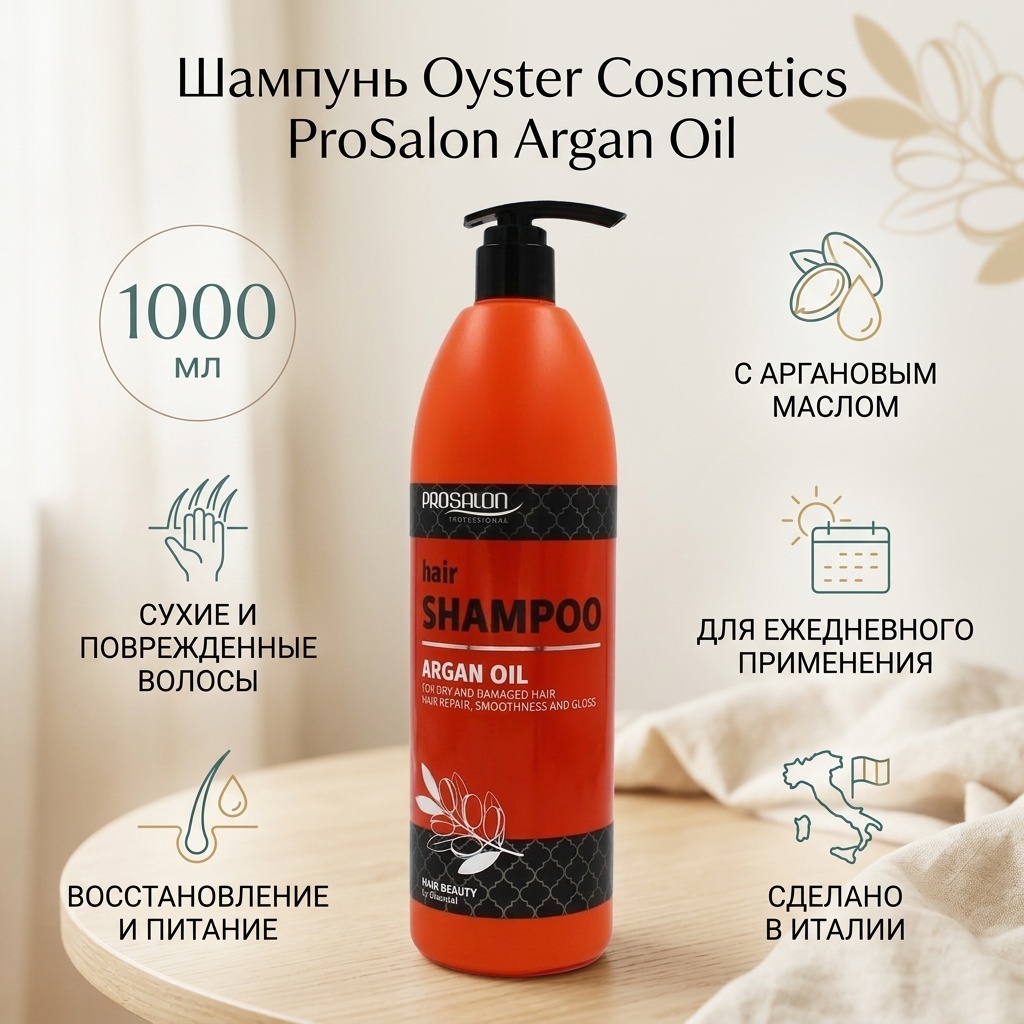 Oyster Cosmetics ProSalon Argan Oil шампунь 1000 мл