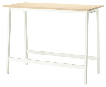 Стол для переговоров IKEA Master, 140х68x105 см, белый, светло-коричневый