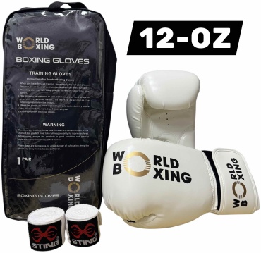 Боксерские перчатки World Boxing 12 oz белый