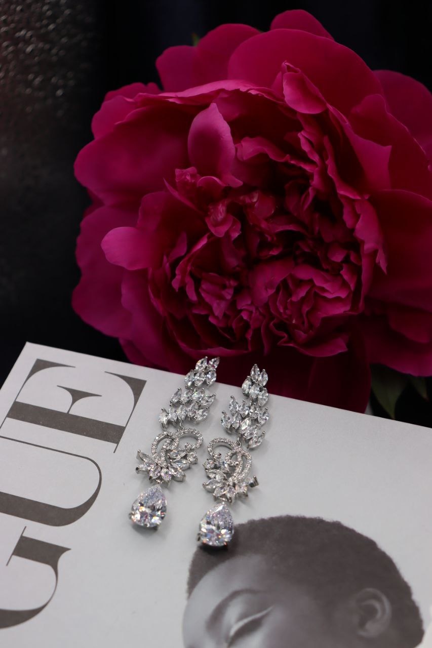 Серьги Fashion Jewelry медицинская сталь, кристаллы Swarovski, цирконий