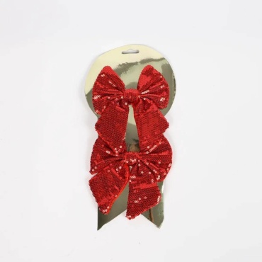 Christmas Deluxe: Набор бантов 2 шт., красный 12*14 см