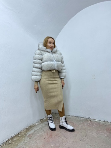 Шуба Frank Collection серебристый