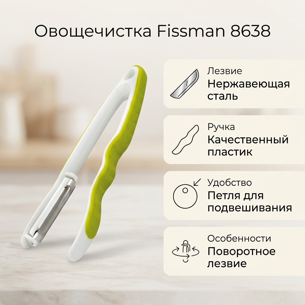 Щипцы Fissman нержавеющая сталь, пластик, 1 шт