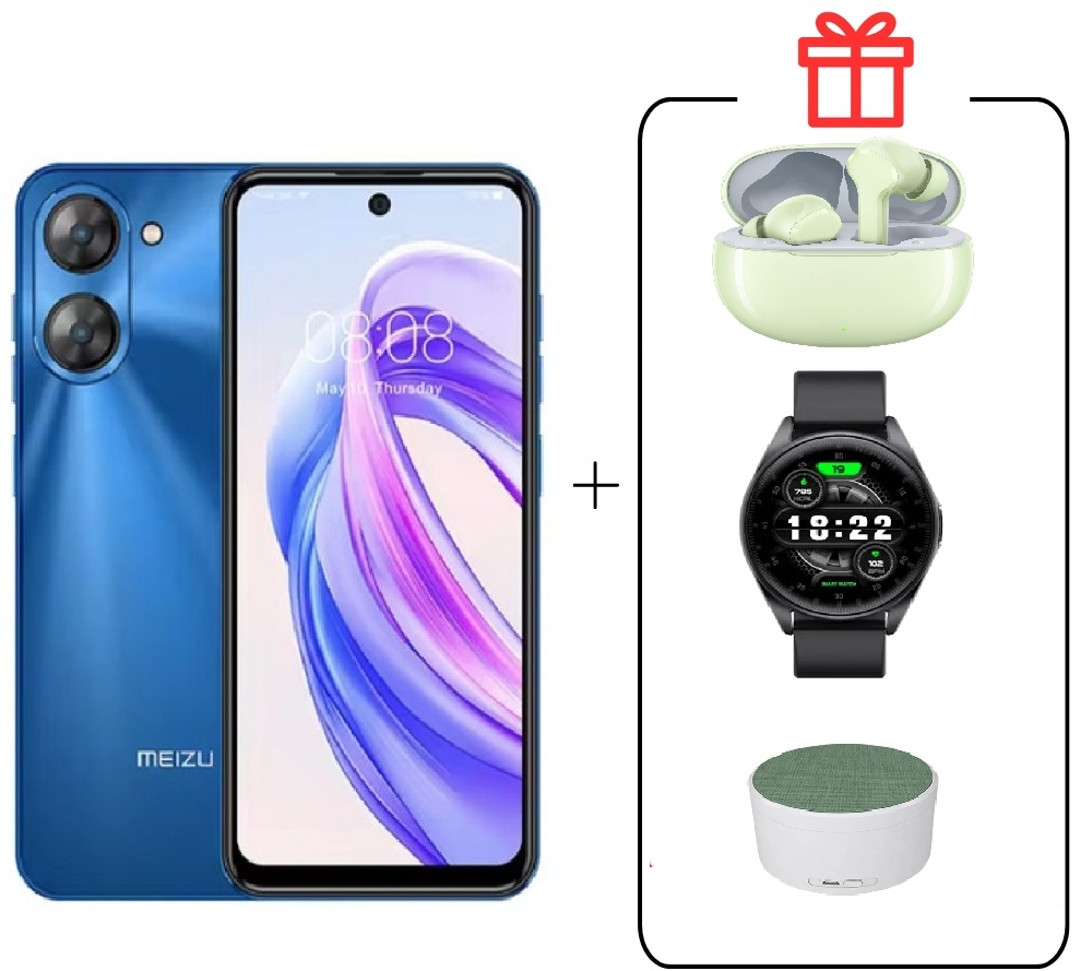 Смартфон Meizu MBLU 21 6+128 синий + buds T110 +Bluetooth колонка K 15 Speaker+ Смарт-часы Watch 3