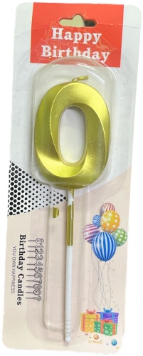 Свеча Birthday candles цифра 0, 1 шт