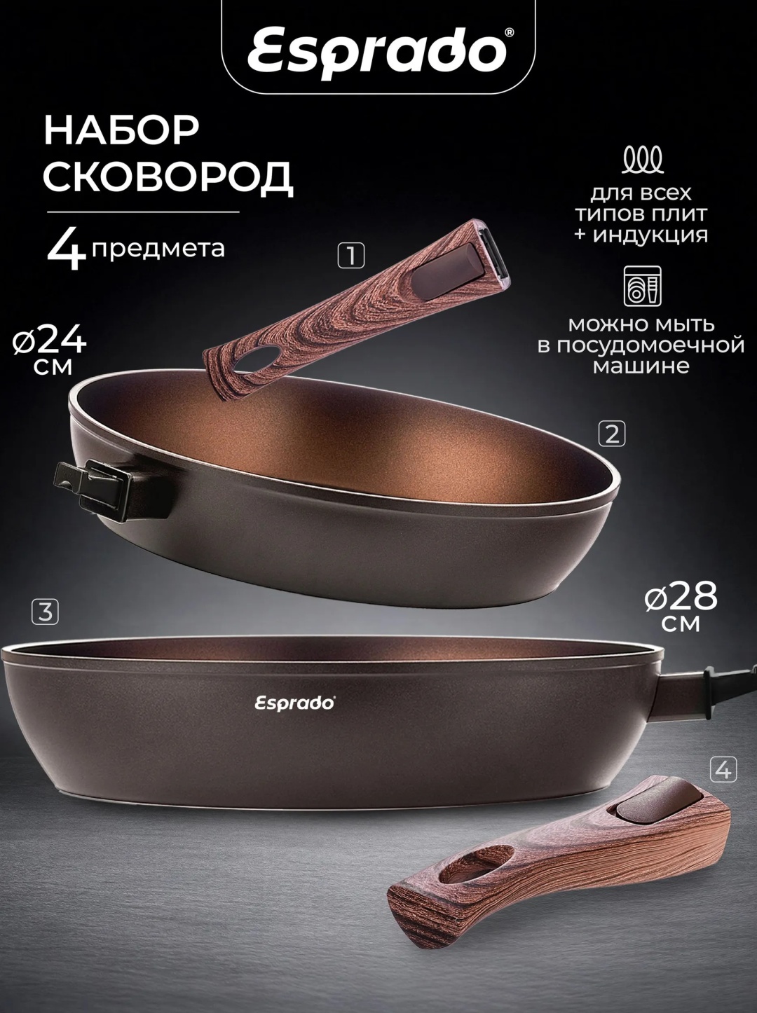 Набор сковородок Esprado Castana 2 в 1